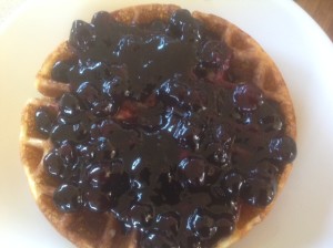 Belgium Waffle with Blueberry Topping
